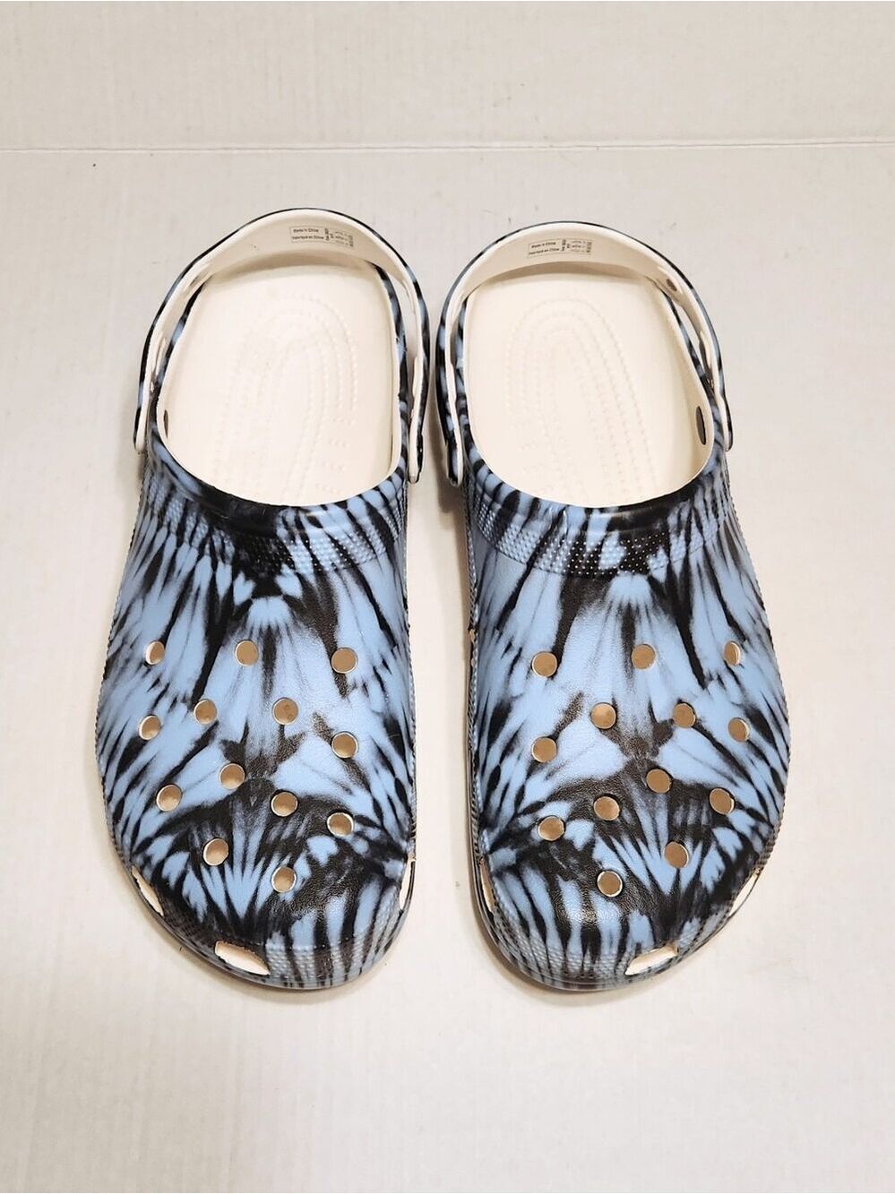 Crocs Classic Rebel Tie-Dye Clog Shoes Blue Mens 14 - Picture 4 of 10
